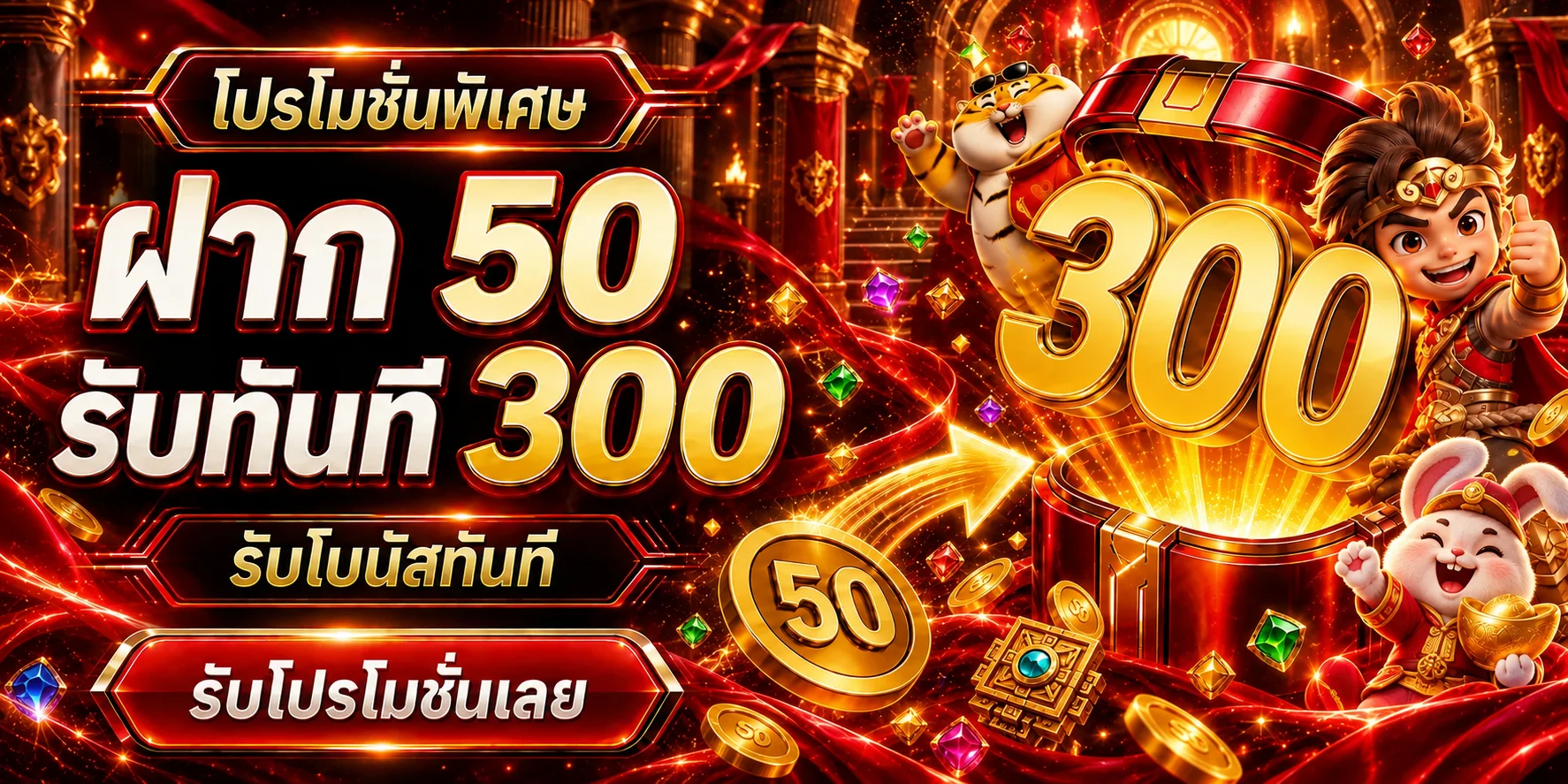 แบนเนอร์โปรโมชั่น Roman90s โทนแดงทอง